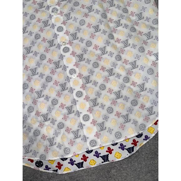 Louis Vuitton LVSE Regular Long Sleeve DNA Logo Monogram Button Up Down Shirt M - Picture 8 of 15